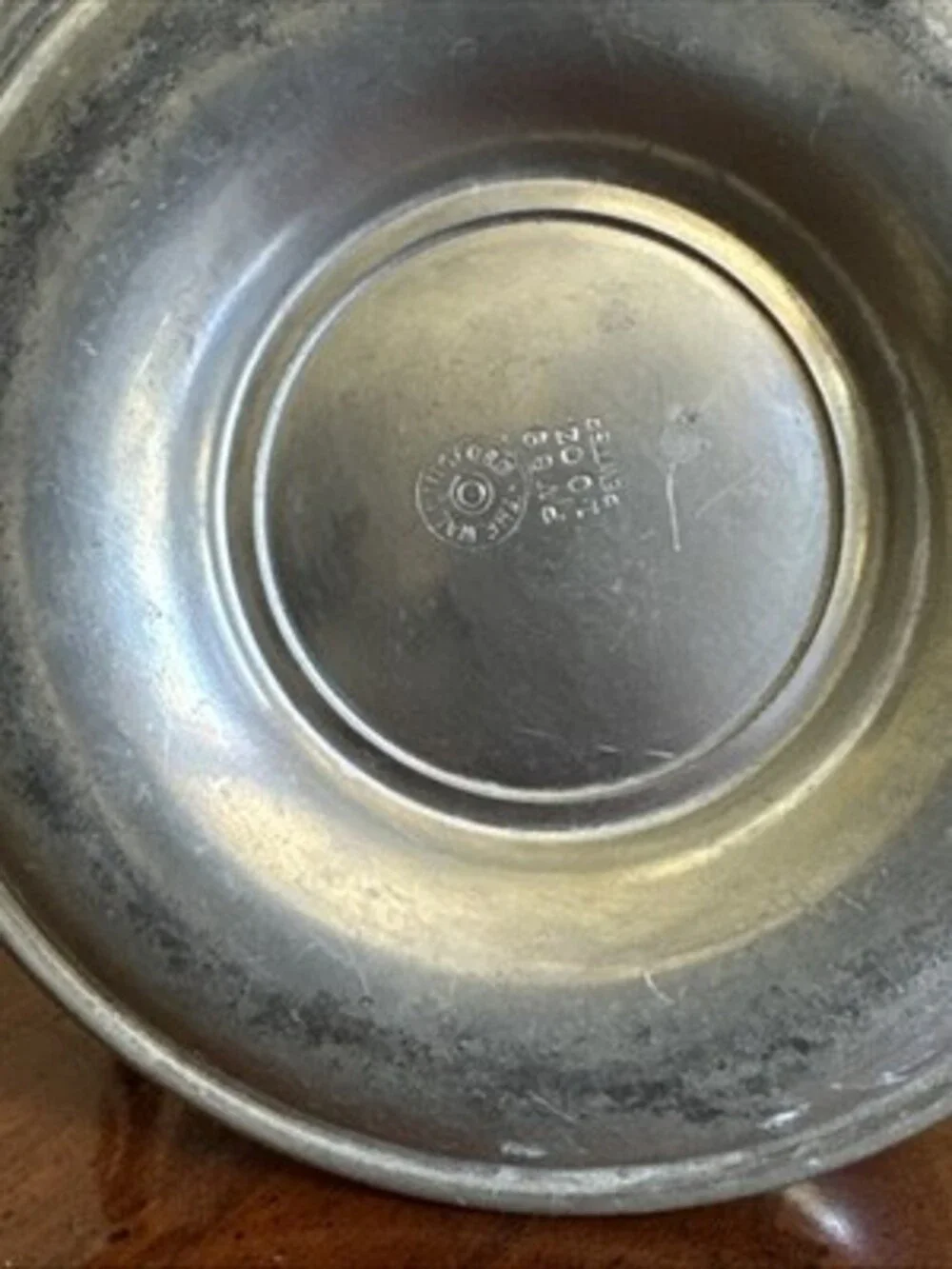 Vintage Creamer Syrup Lidded Pitcher Pewter With Underplate 10oz The Wallingford